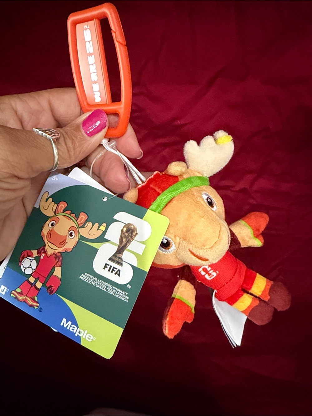 FIFA 2026 World Cup Moose Plush Keychain - Orange and Red